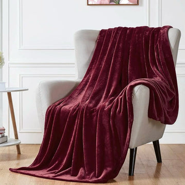 Supersoft 310 Gsm Ac Fleece Blanket-Maroon (king size)