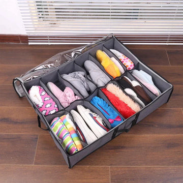 Dust-Proof 12 Grids Non-Woven Shoes Storage Bag