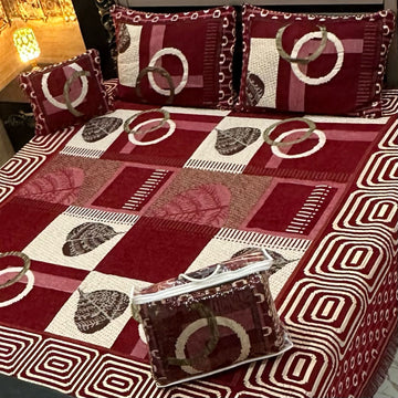 Velvet Jacquard 4 Piece Bedsheet D-6