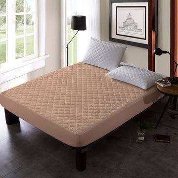 Quilted Fitted  Cover For Double bed Fitted  Protector Anti Sleep Bed Sheet - Skin