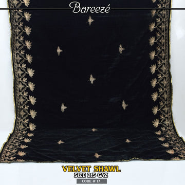 Embroidered Velvet Shwal-S-01